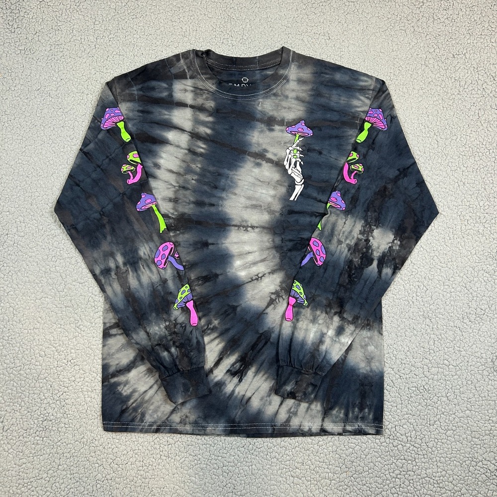 Empyre‎ Psychedelic Mushrooms Pullover T-Shirt Tie Dye Long Sleeve Mens Medium